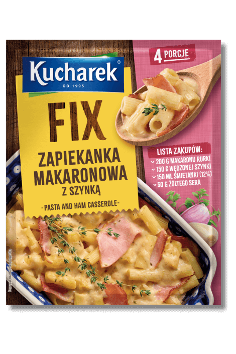 Zapiekanka makaronowa z szynką