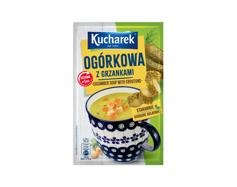 Ogórkowa z grzankami