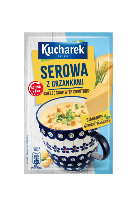 Cheese soup with croutons