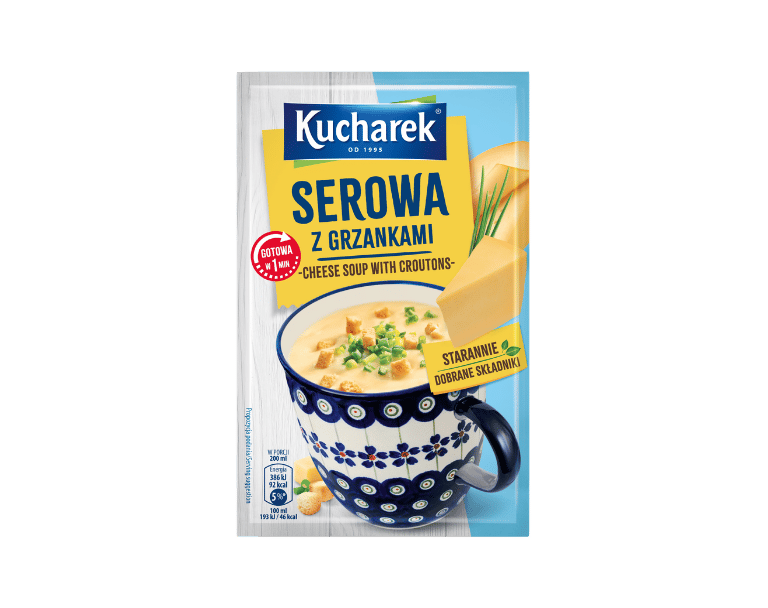 Cheese soup with croutons